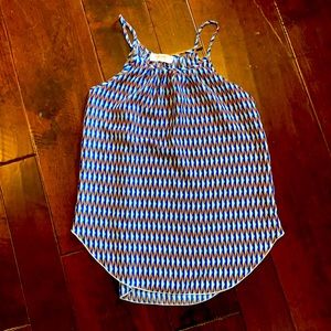 Geometrical patterned light weight spaghetti strap flowy tank